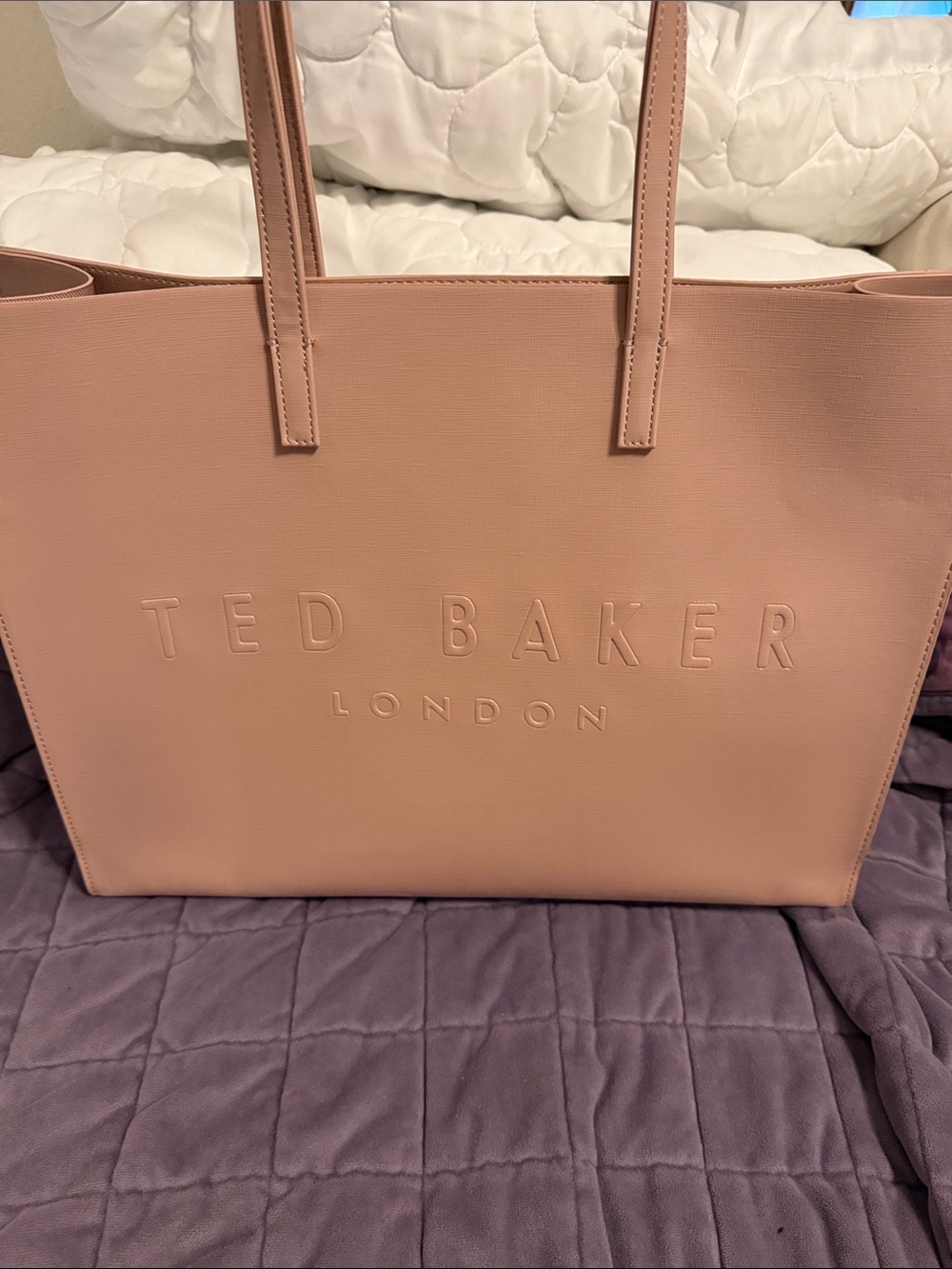 Ted Baker Blush Pink Embossed Tote - Picture 3 of 9